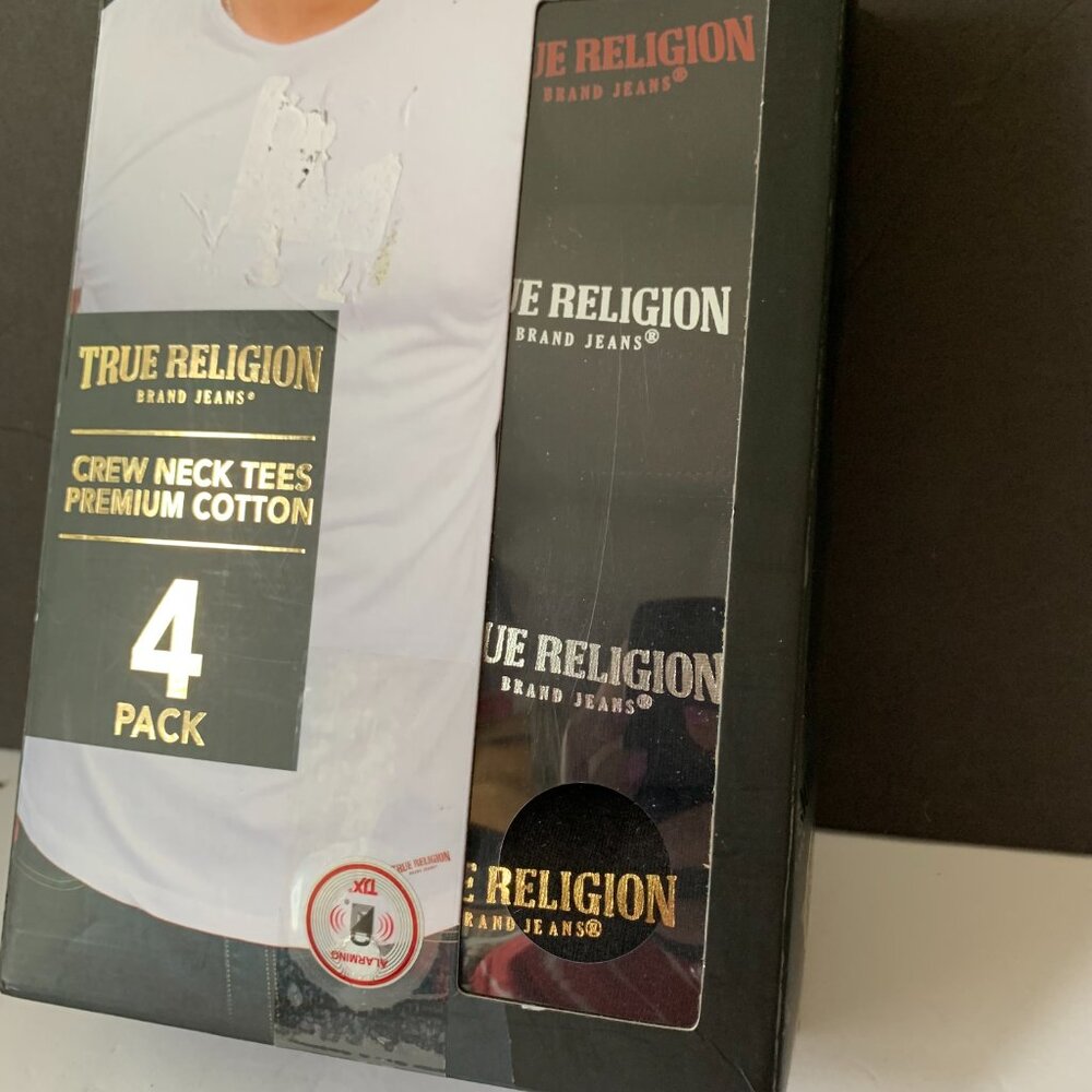 TRUE RELIGION BRAND JEANS CREW NECK TEES PREMIUM COTTON 4 PACK SIZE XL STYLE 4C8 - Picture 3 of 9